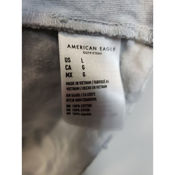 Men's American Eagle Short Sleeve Shirt Gray white Size Large USA 1977 - Picture 4 of 7